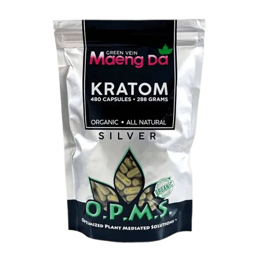 OPMS Silver Green Vein Maeng Da Capsules – 480 Count